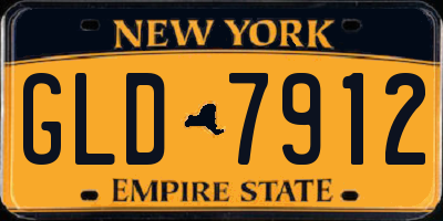 NY license plate GLD7912