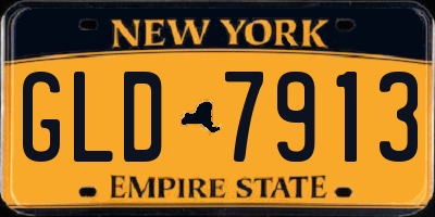 NY license plate GLD7913
