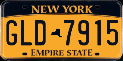 NY license plate GLD7915