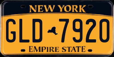 NY license plate GLD7920