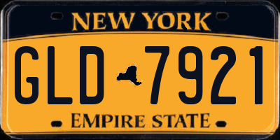 NY license plate GLD7921