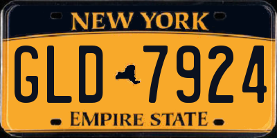NY license plate GLD7924