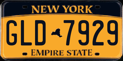 NY license plate GLD7929