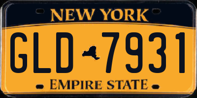 NY license plate GLD7931