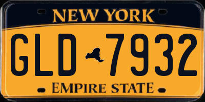 NY license plate GLD7932