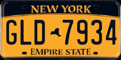 NY license plate GLD7934
