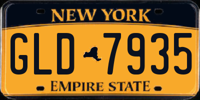 NY license plate GLD7935