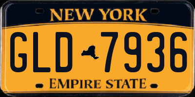 NY license plate GLD7936