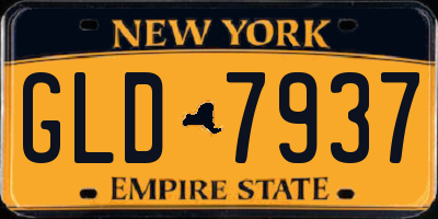 NY license plate GLD7937
