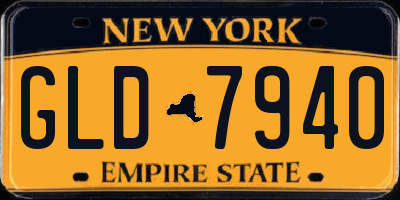 NY license plate GLD7940