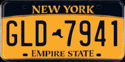 NY license plate GLD7941
