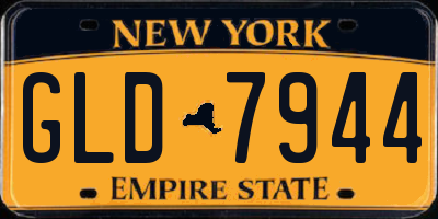 NY license plate GLD7944