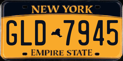 NY license plate GLD7945