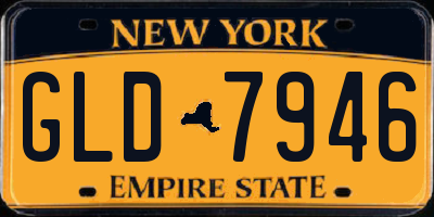 NY license plate GLD7946
