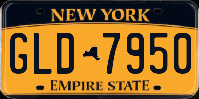 NY license plate GLD7950