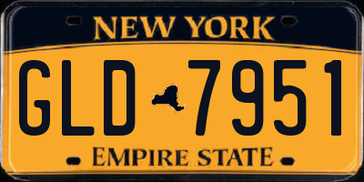 NY license plate GLD7951