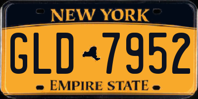 NY license plate GLD7952