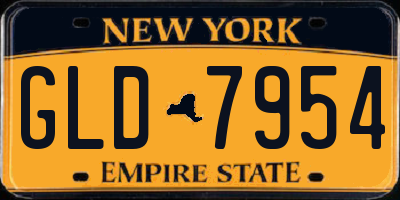 NY license plate GLD7954