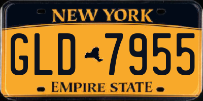NY license plate GLD7955
