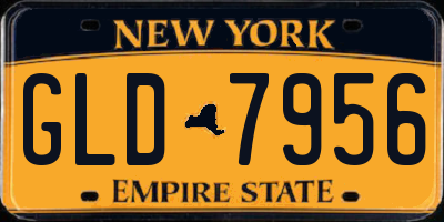 NY license plate GLD7956