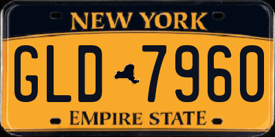 NY license plate GLD7960