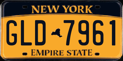 NY license plate GLD7961