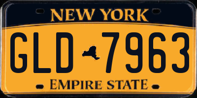 NY license plate GLD7963