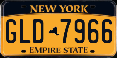 NY license plate GLD7966
