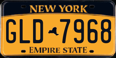 NY license plate GLD7968