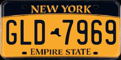 NY license plate GLD7969