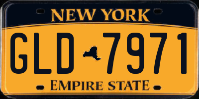 NY license plate GLD7971