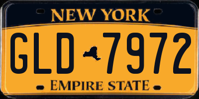 NY license plate GLD7972