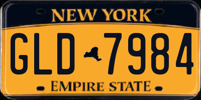 NY license plate GLD7984