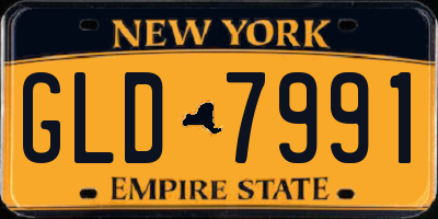 NY license plate GLD7991