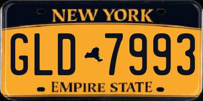 NY license plate GLD7993