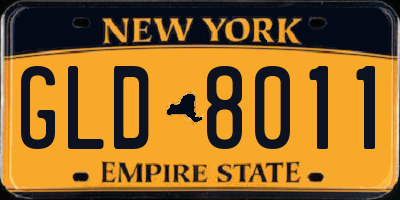 NY license plate GLD8011