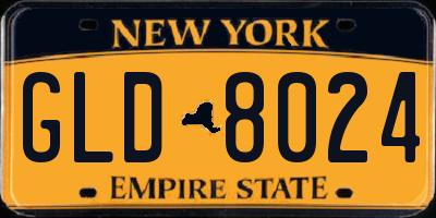 NY license plate GLD8024