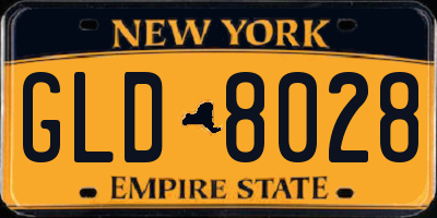 NY license plate GLD8028