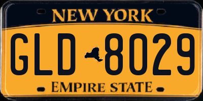 NY license plate GLD8029