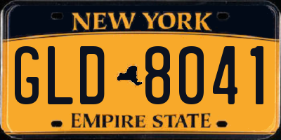 NY license plate GLD8041