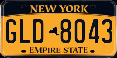 NY license plate GLD8043