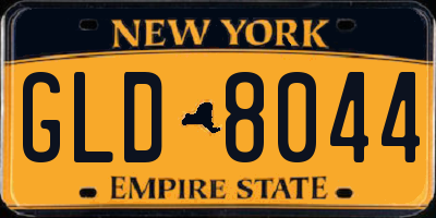 NY license plate GLD8044