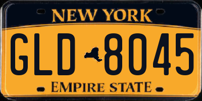 NY license plate GLD8045