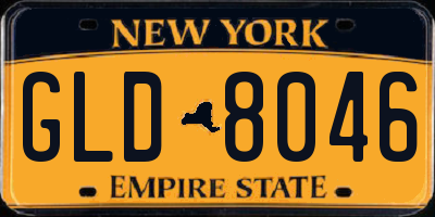 NY license plate GLD8046