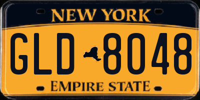 NY license plate GLD8048