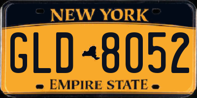 NY license plate GLD8052