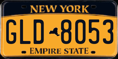 NY license plate GLD8053