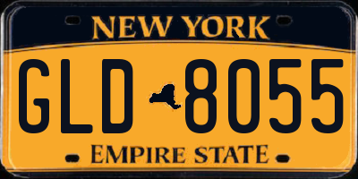 NY license plate GLD8055