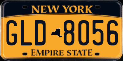 NY license plate GLD8056