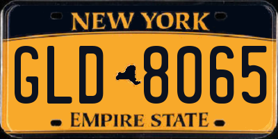 NY license plate GLD8065